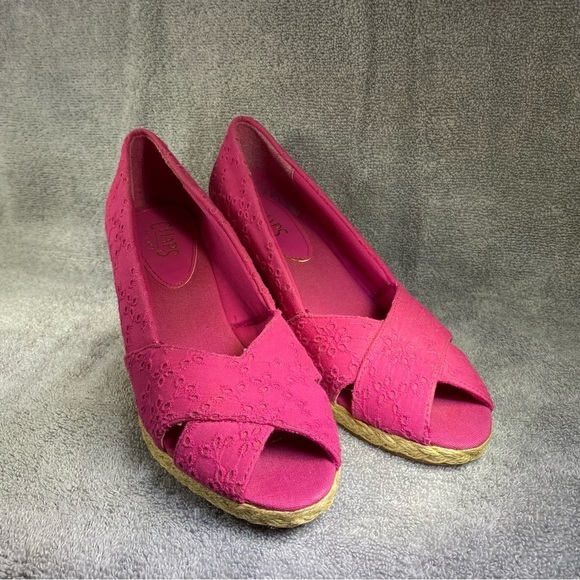 Chaps Pink‎ Wedge Shoes Women’s Size 9.5 Slip On - Picture 8 of 9